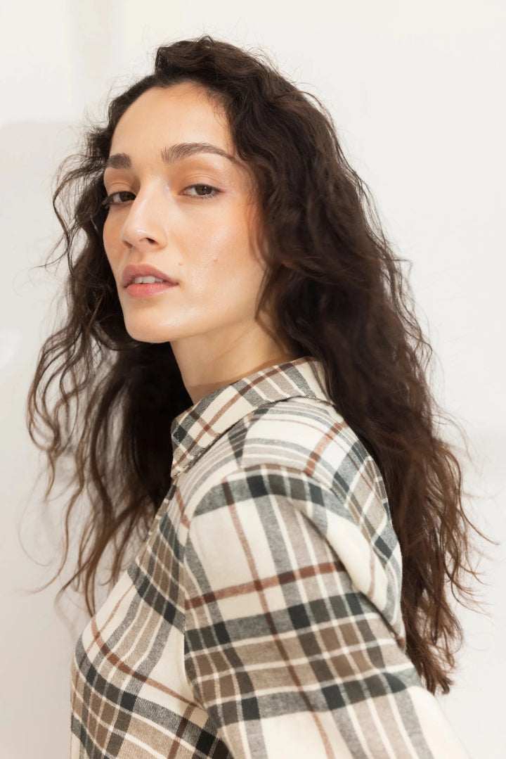 Joan Flannel Shirt Green Check | Skjorter og bluser | Smuk