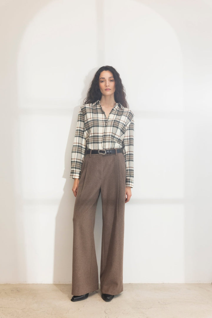 Joan Flannel Shirt Green Check | Skjorter og bluser | Smuk