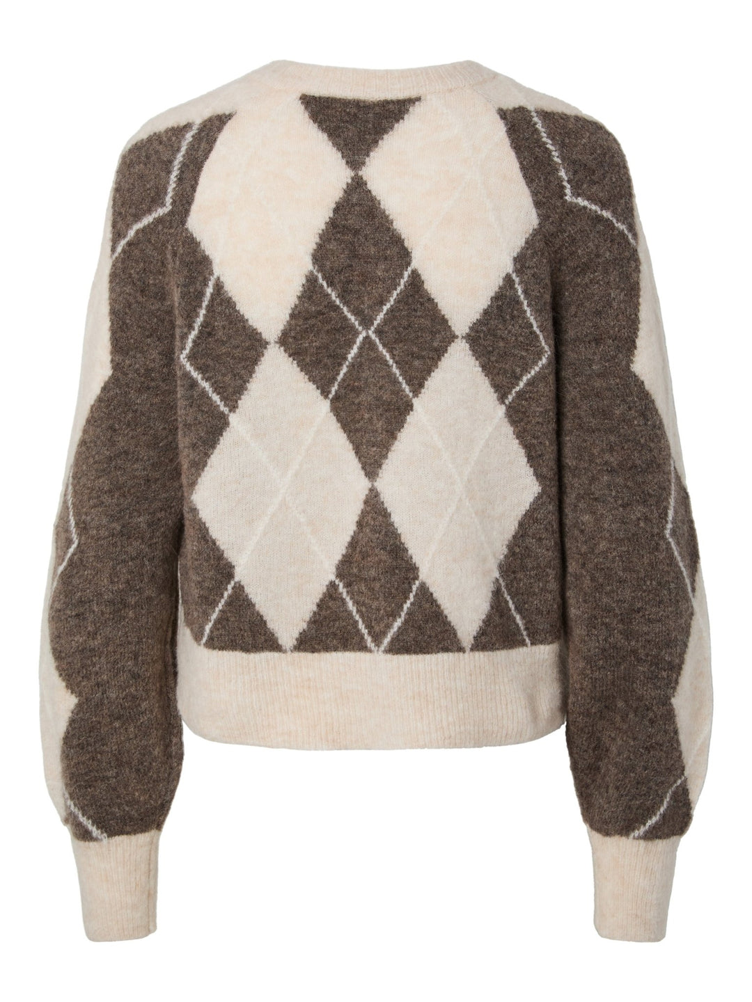 Johi Ls Wool Blend Cardigan Oatmeal Taupe Gray + Pristine Harlequin | Genser | Smuk