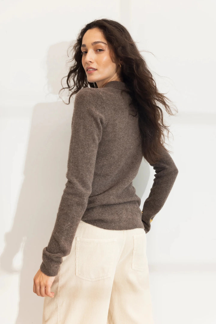 Jolanda Knit Dark Taupe Melange | Genser | Smuk