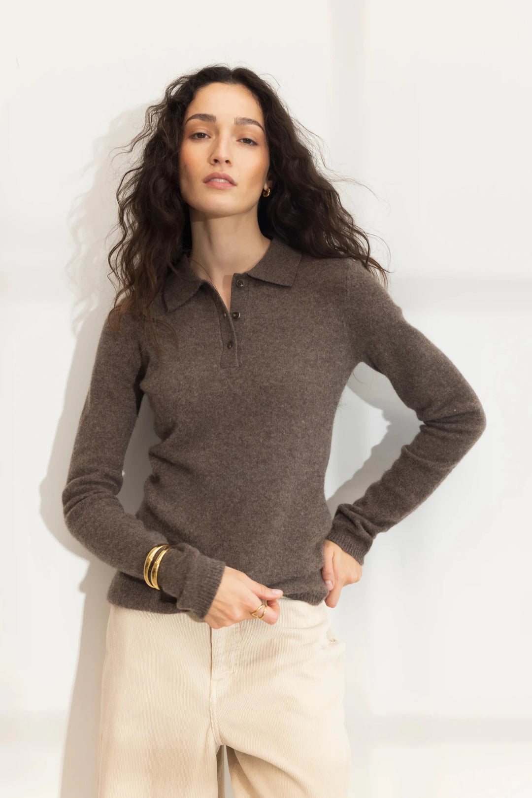 Jolanda Knit Dark Taupe Melange | Genser | Smuk