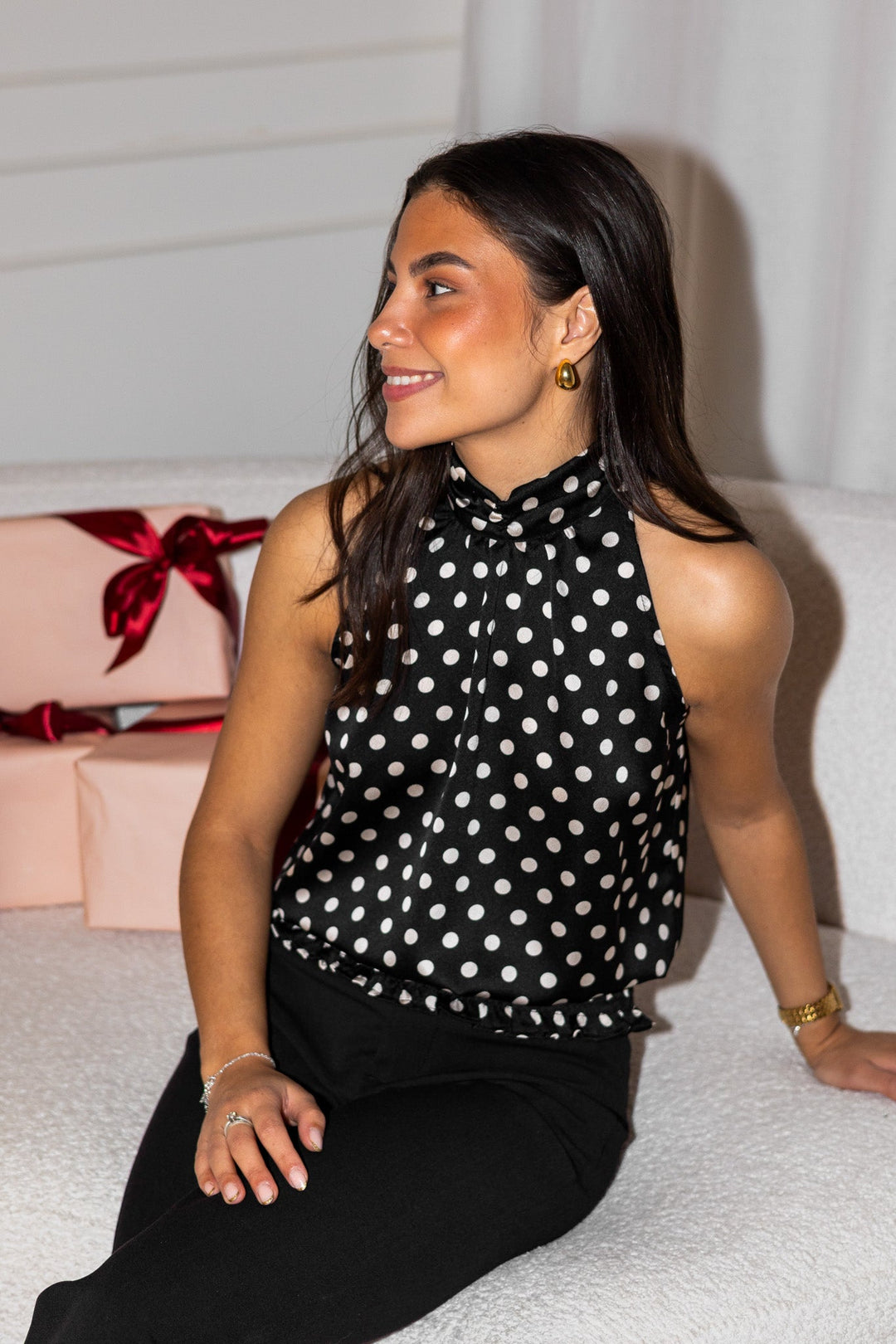 Jos Dot Top Black | Topper | Smuk