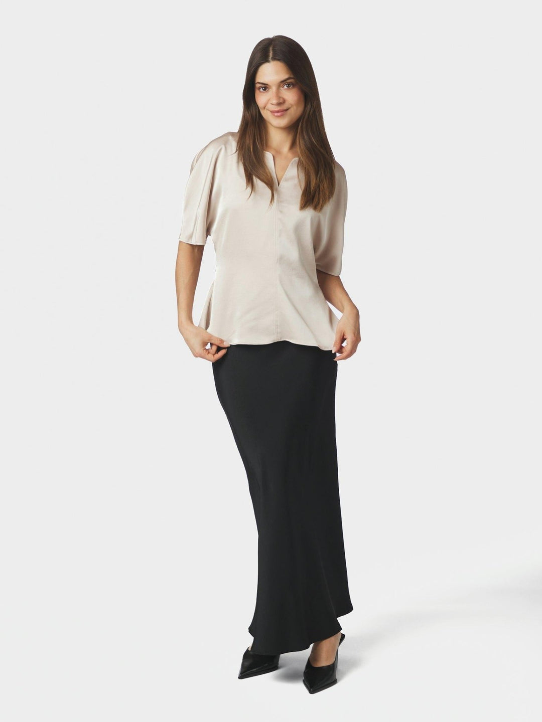 Josine Heavy Sateen Blouse Champagne | Skjorter og bluser | Smuk