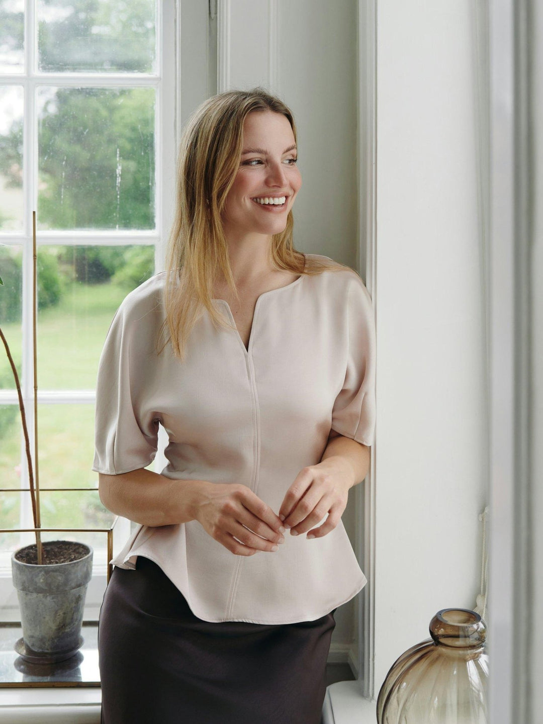 Josine Heavy Sateen Blouse Champagne | Skjorter og bluser | Smuk