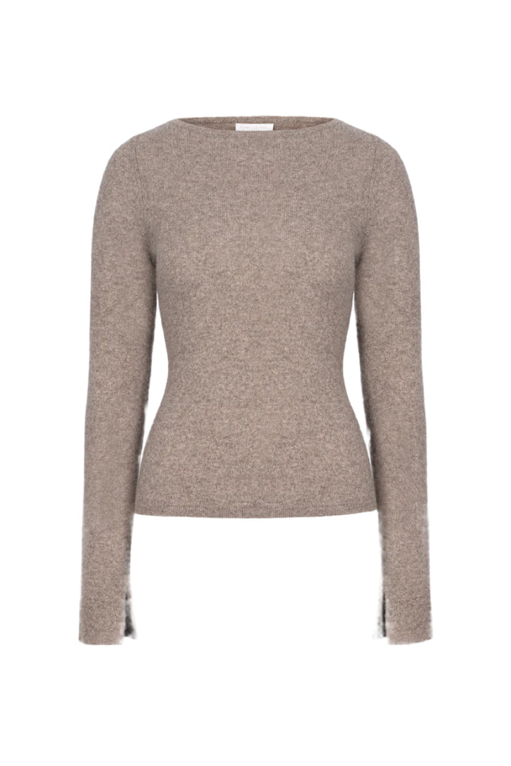 Joyce Knit Dark Taupe Melange | Genser | Smuk - Dameklær på nett