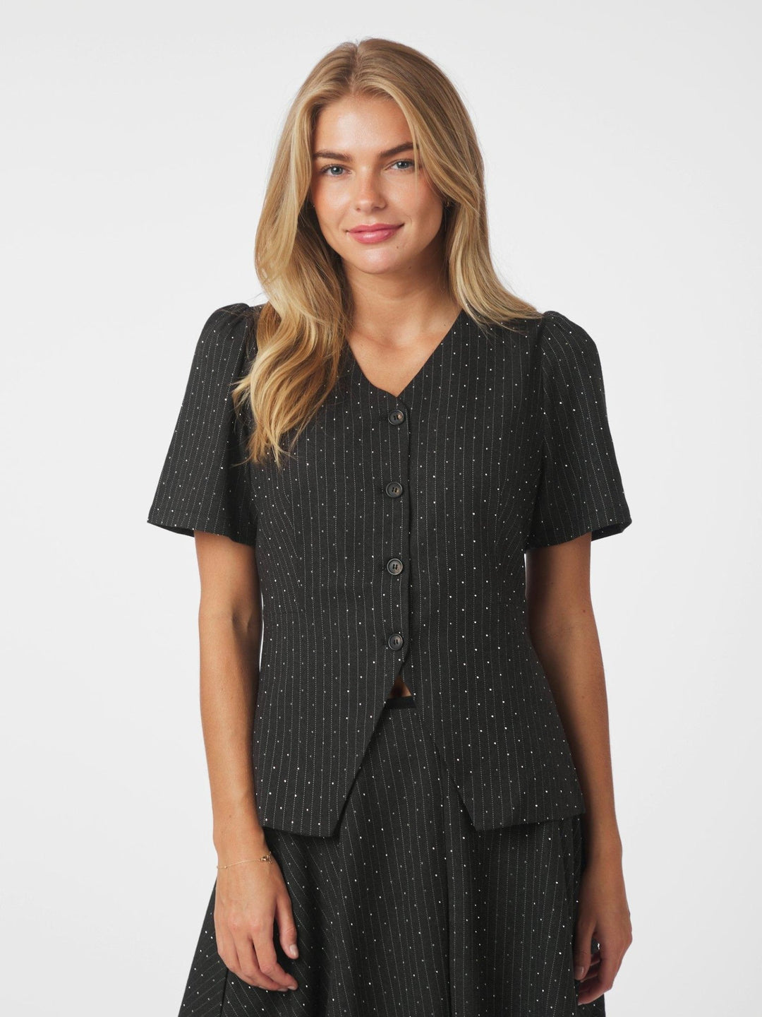 Jules B Pinstripe Blouse Antracit | Skjorter og bluser | Smuk