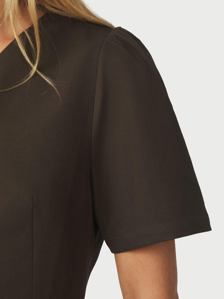 Jules Structure Blouse Dark Brown | Skjorter og bluser | Smuk - Dameklær på nett