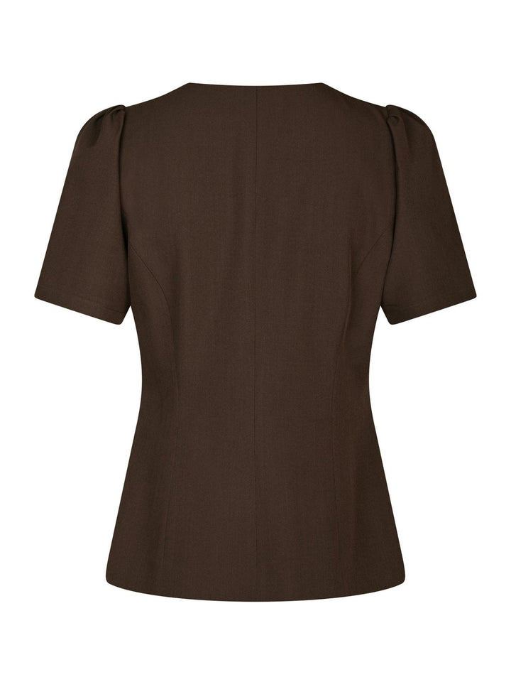 Jules Structure Blouse Dark Brown | Skjorter og bluser | Smuk - Dameklær på nett