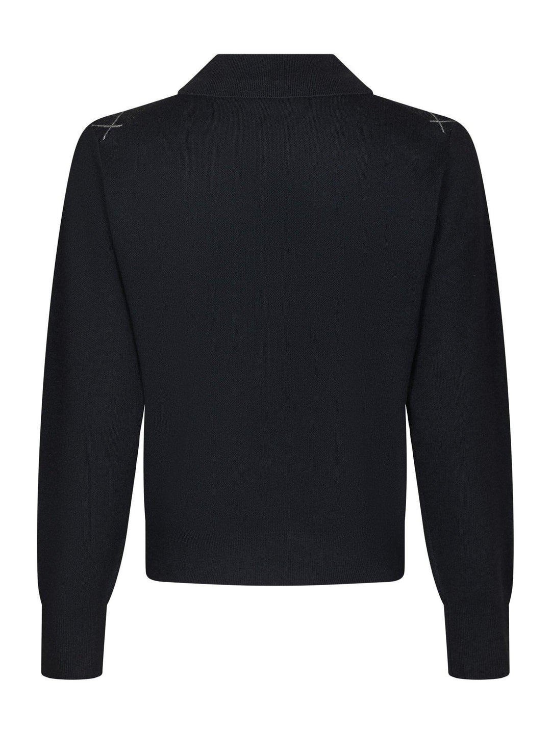 Julina Check Knit Blouse Navy | Genser | Smuk