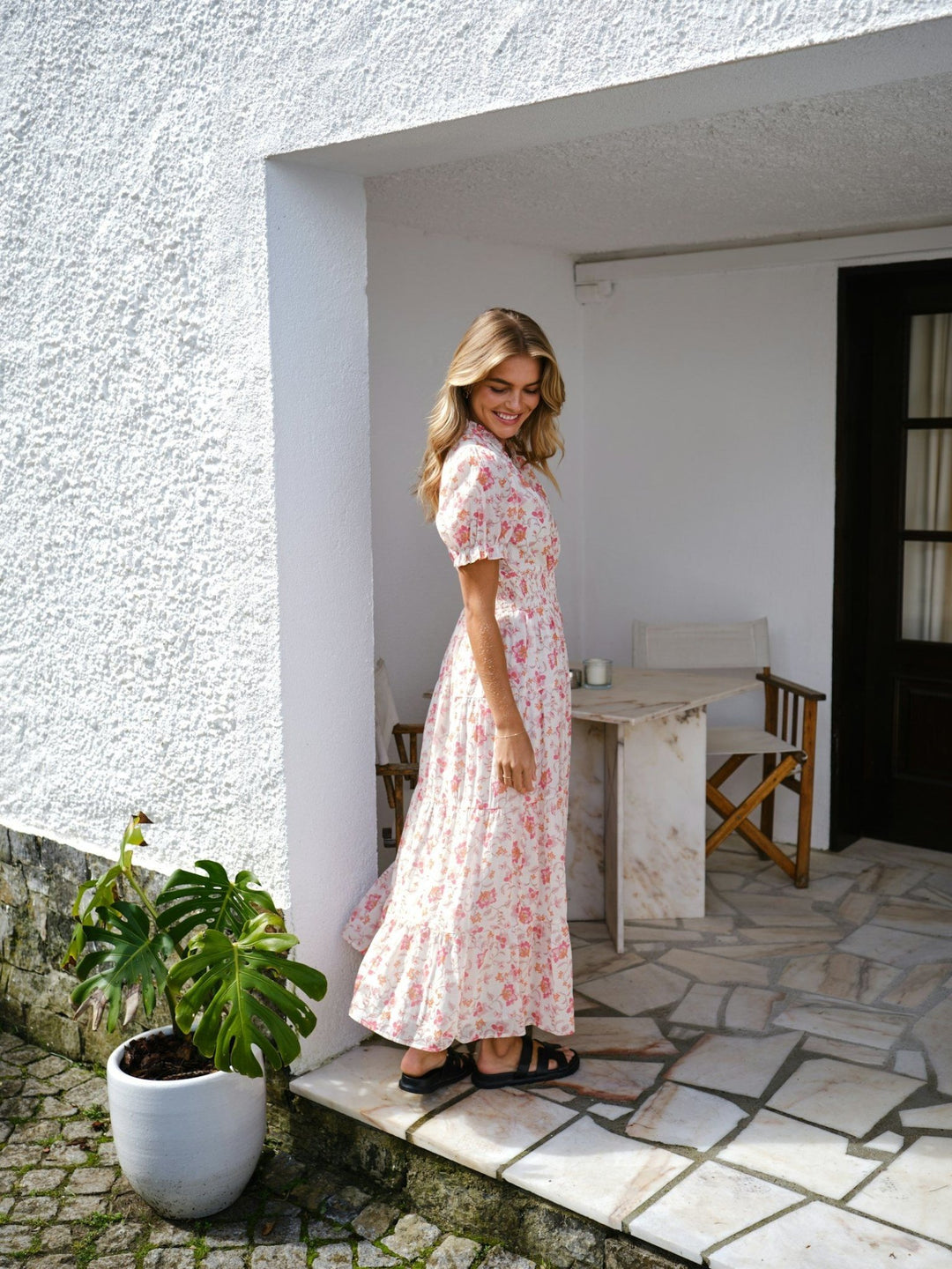 Kanza Flower Rose Dress Rose | Kjoler | Smuk