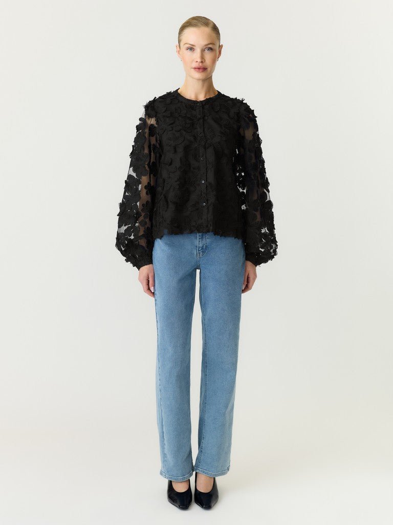 Karly Ls Shirt Black | Skjorter og bluser | Smuk