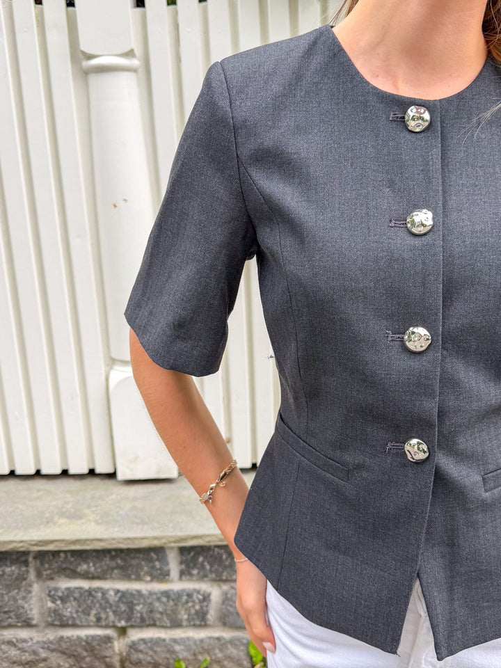 Kasaundra Blazer Grey Herringbone | Blazer | Smuk