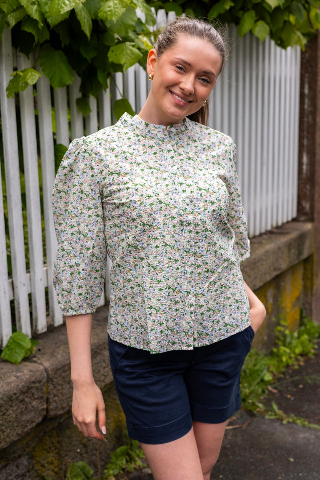 Kate Shirt Rose/Blue | Skjorter og bluser | Smuk - Dameklær på nett