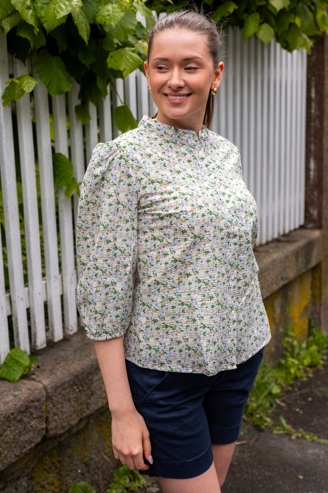 Kate Shirt Rose/Blue | Skjorter og bluser | Smuk - Dameklær på nett