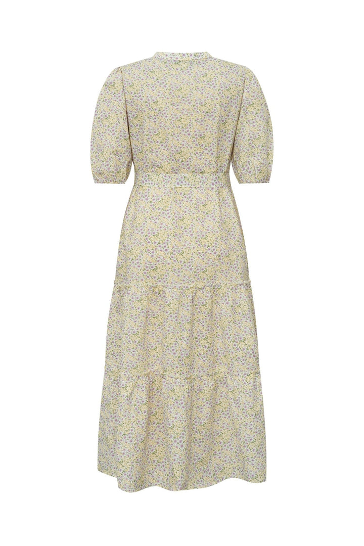 Kate V - Neck Long Dress Lilac/Yellow | Kjoler | Smuk