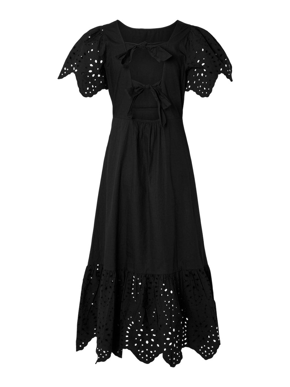 Kelli Ss Ankle Broderi Dress Black | Kjoler | Smuk - Dameklær på nett