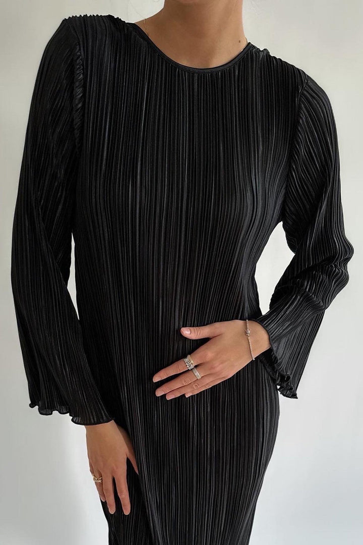 Kellyic Long Plisse Dress Black | Kjoler | Smuk - Dameklær på nett