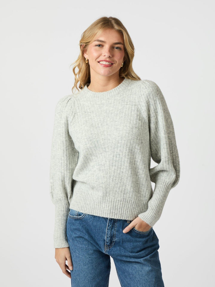 Kelsey Knit Blouse Light Grey Melange | Genser | Smuk - Dameklær på nett