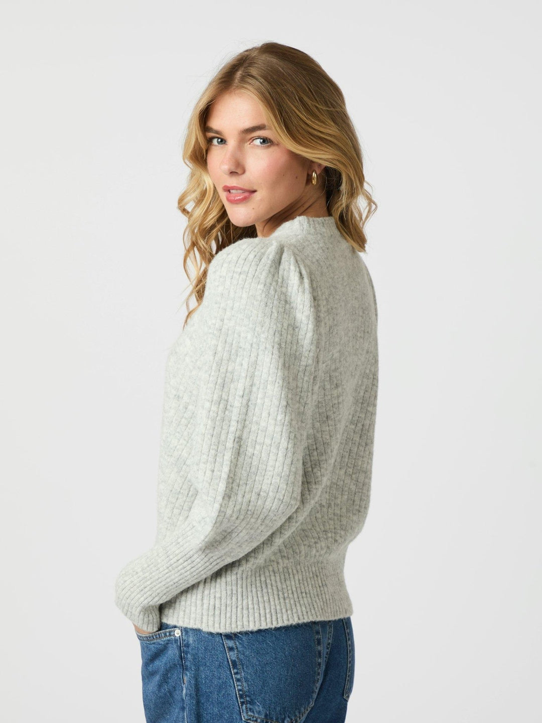 Kelsey Knit Blouse Light Grey Melange | Genser | Smuk - Dameklær på nett