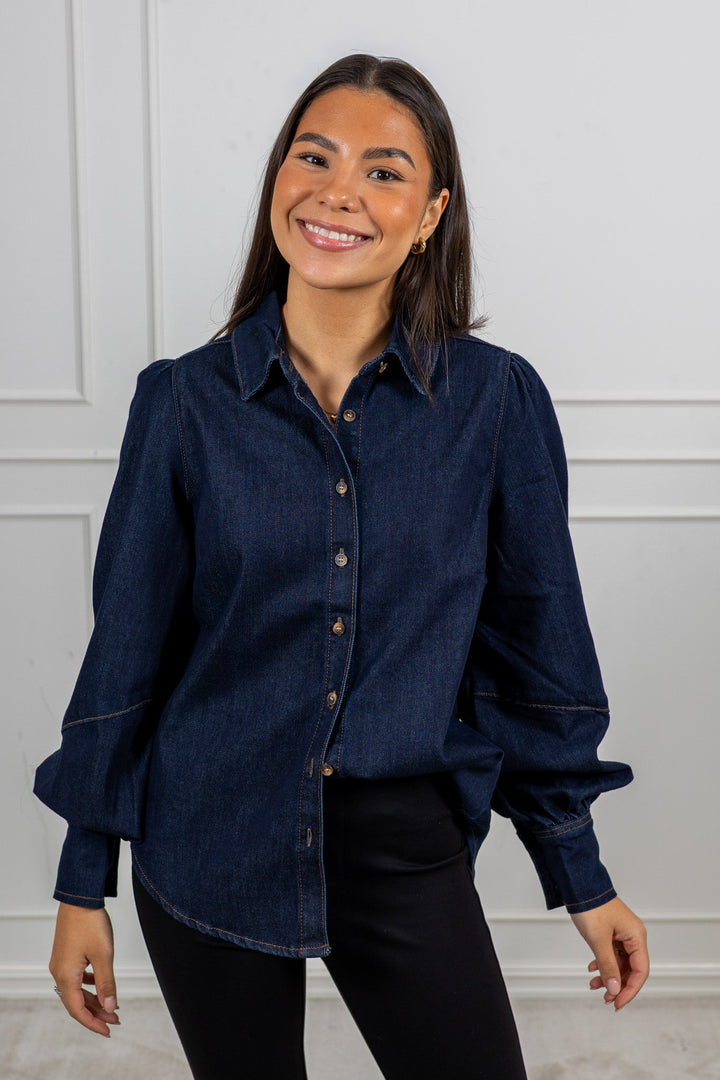 Kennedy Shirt Indigo | Skjorter og bluser | Smuk - Dameklær på nett