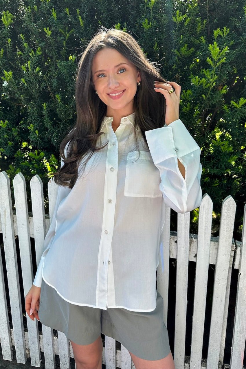 Kiara Fluid Shirt Ivory | Skjorter og bluser | Smuk - Dameklær på nett