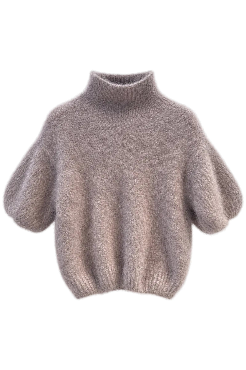 Kid Mohaire Turtleneck Polo Taupe | Genser | Smuk