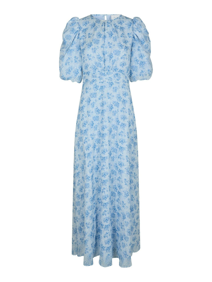 Kikka Chiffon Flower Dress Light Blue | Kjoler | Smuk