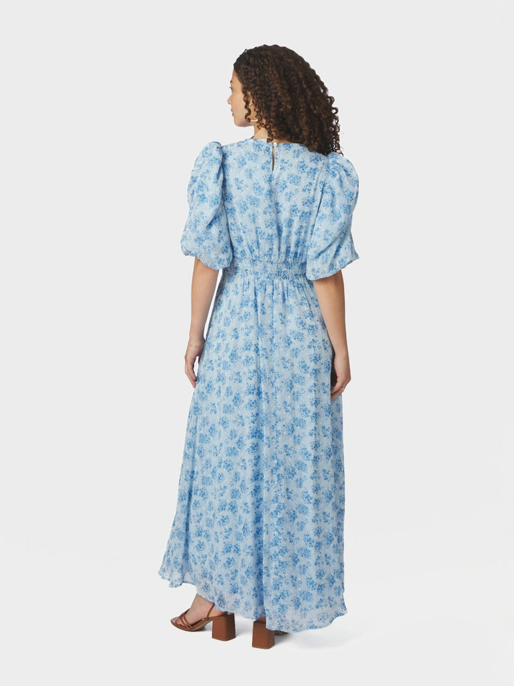 Kikka Chiffon Flower Dress Light Blue | Kjoler | Smuk