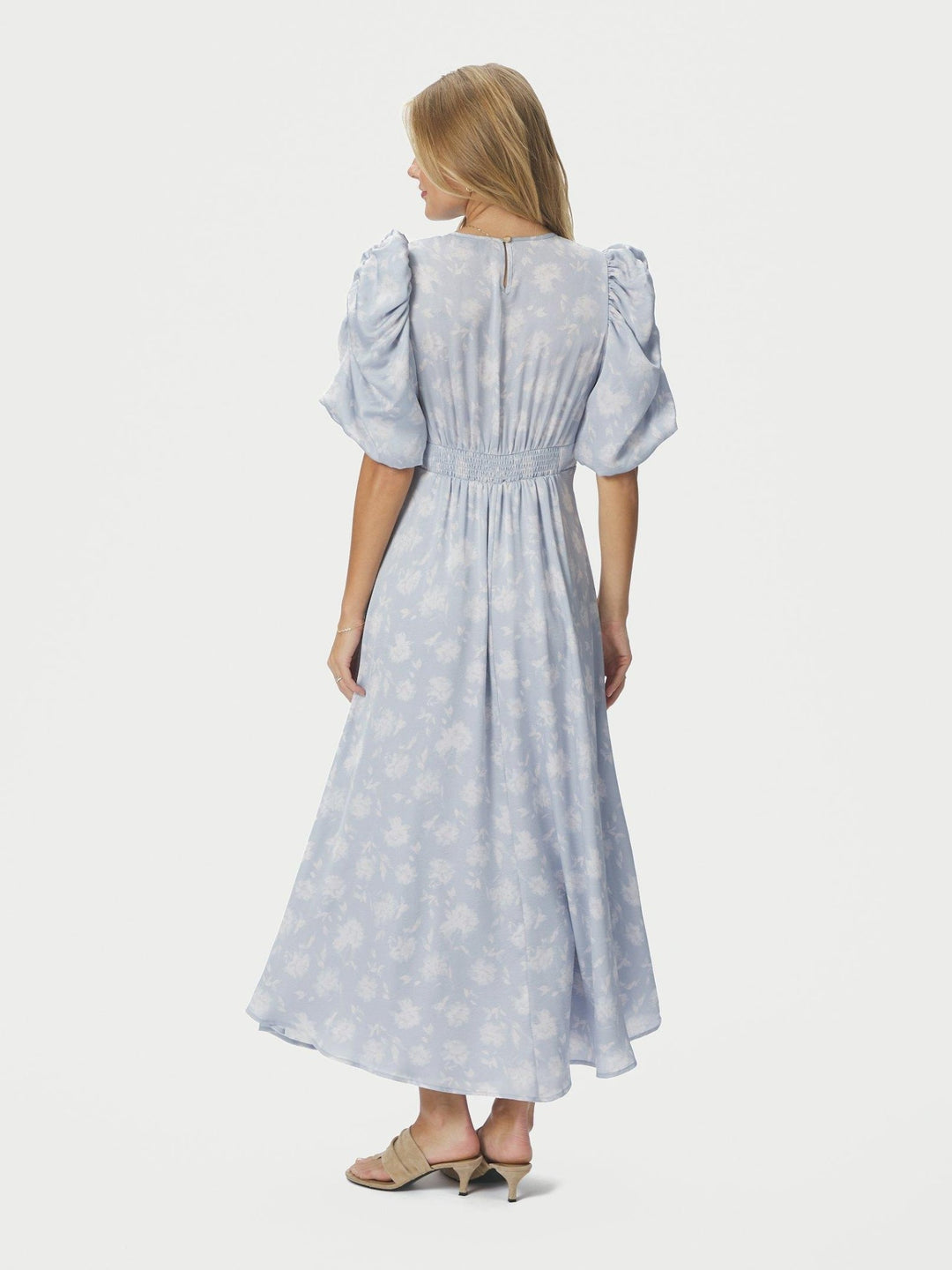 Kikka Faded Flower Dress Light Blue | Kjoler | Smuk