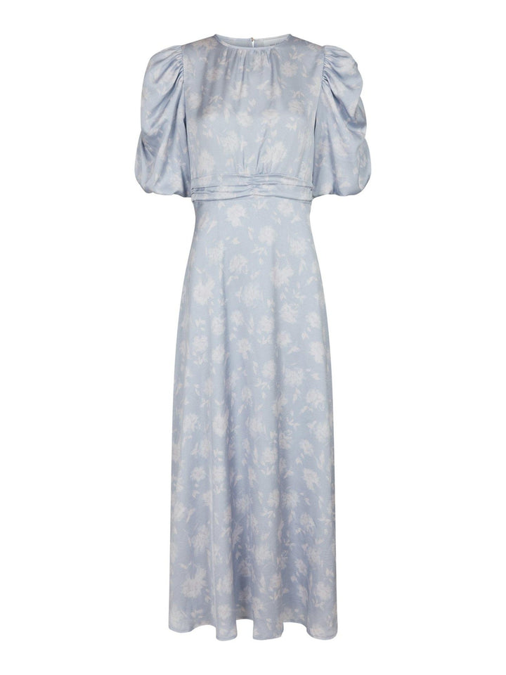 Kikka Faded Flower Dress Light Blue | Kjoler | Smuk