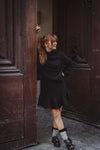Knit Frill Skirt Black
