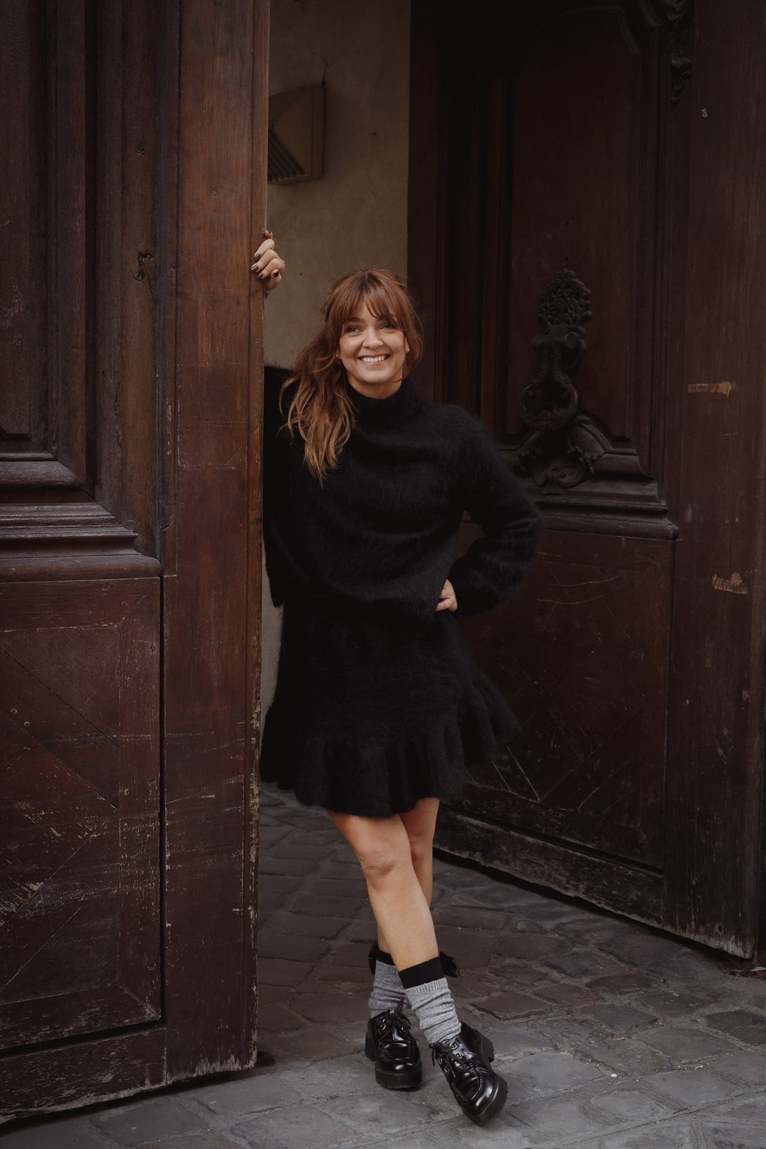 Knit Frill Skirt Black | Skjørt | Smuk - Dameklær på nett