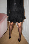 Knit Frill Skirt Black