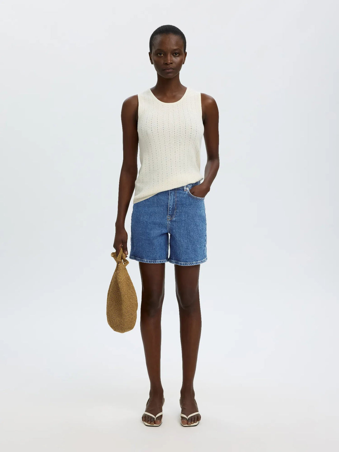 Krista Hw Midlue Denim Shorts Medium Blue Denim | Shorts | Smuk