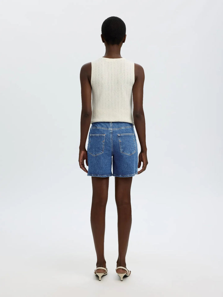 Krista Hw Midlue Denim Shorts Medium Blue Denim | Shorts | Smuk
