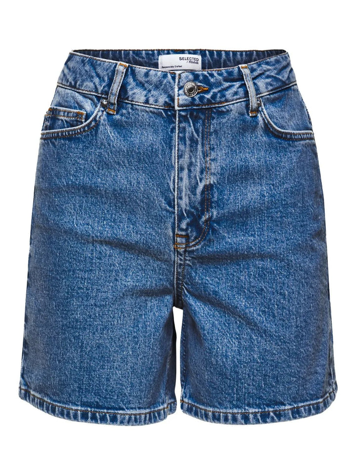 Krista Hw Midlue Denim Shorts Medium Blue Denim | Shorts | Smuk