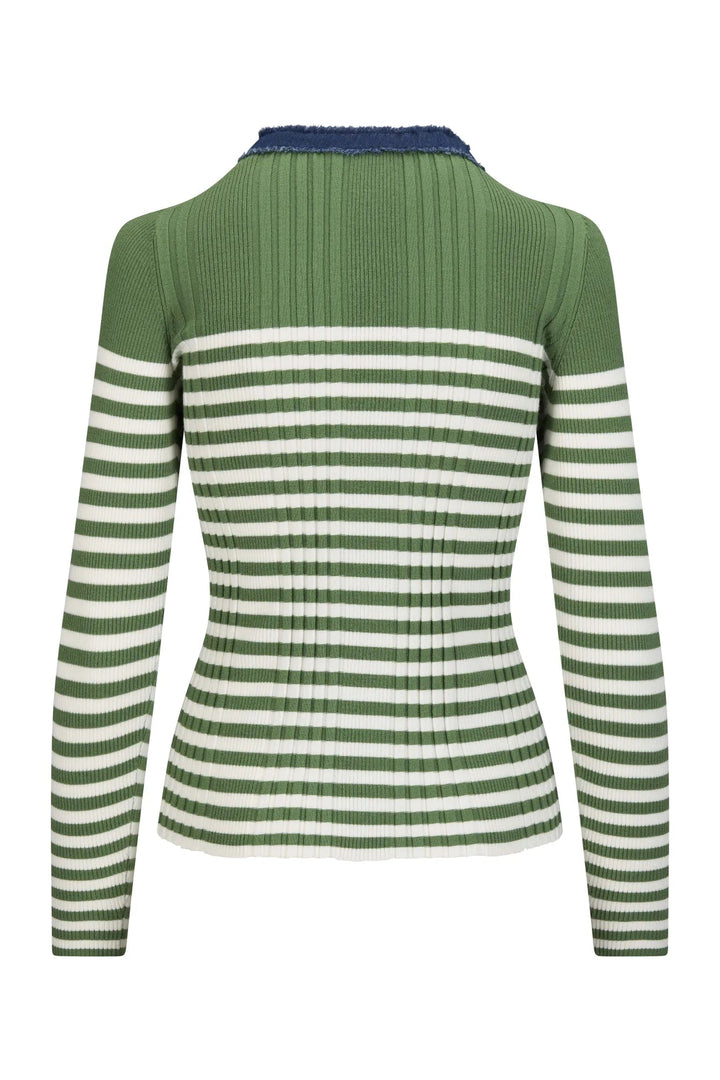 La Striped Pullover Green Stripe | Genser | Smuk