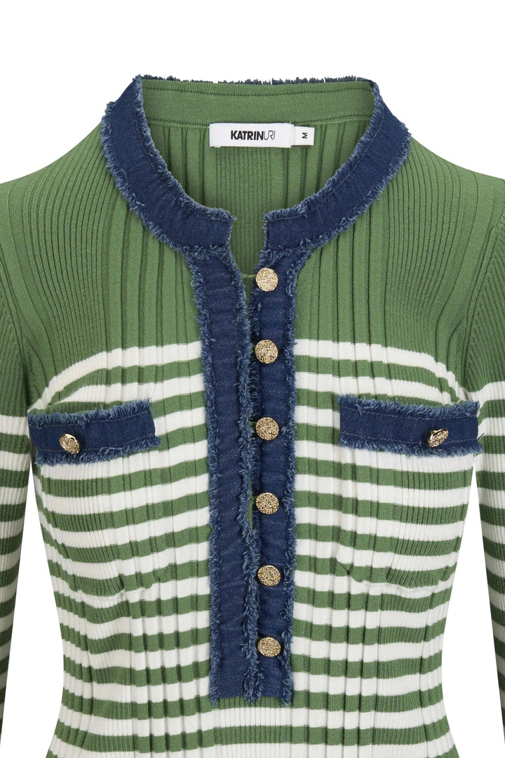 La Striped Pullover Green Stripe | Genser | Smuk