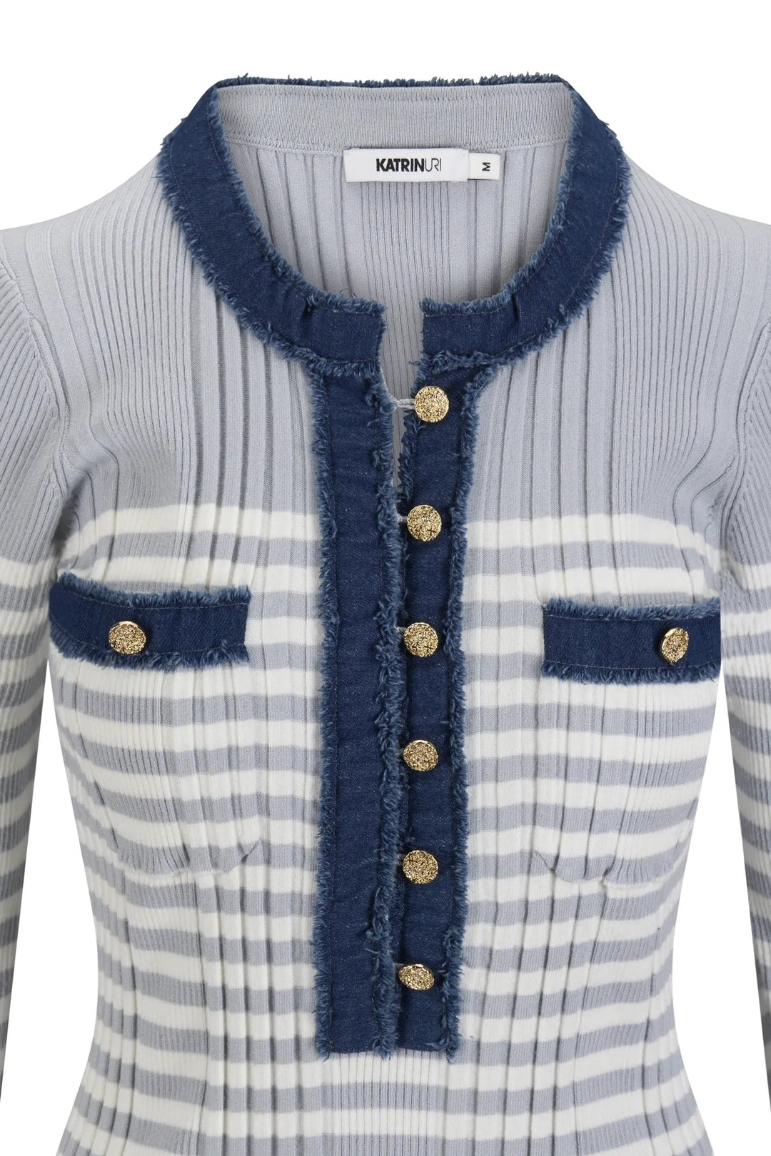 La Striped Pullover Lt. Blue Stripe | Genser | Smuk