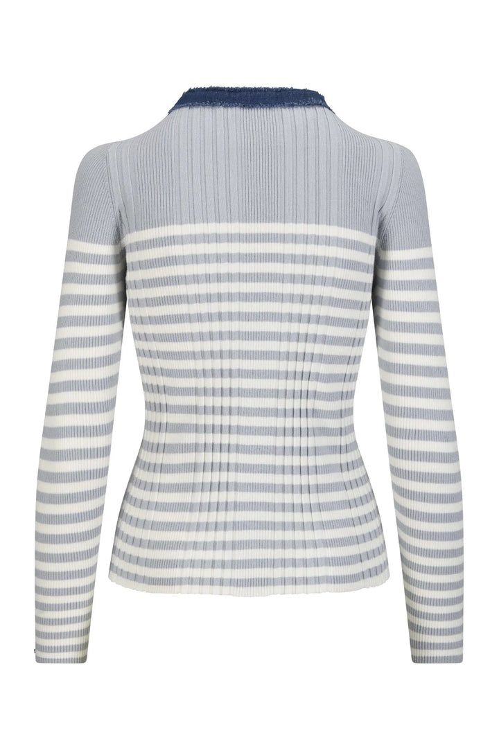 La Striped Pullover Lt. Blue Stripe | Genser | Smuk