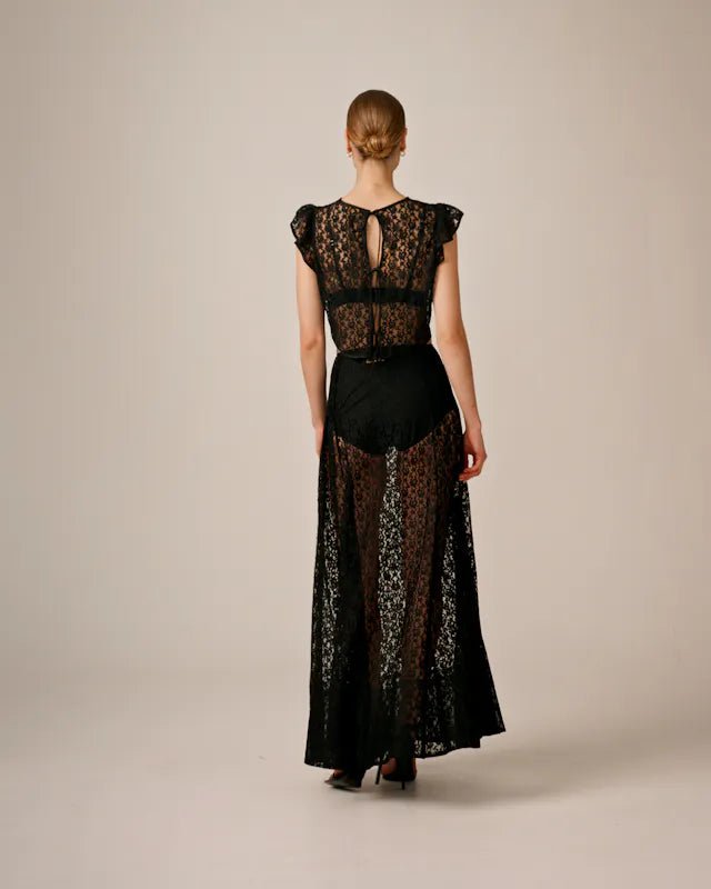 Lace Midi Skirt Black | Skjørt | Smuk - Dameklær på nett