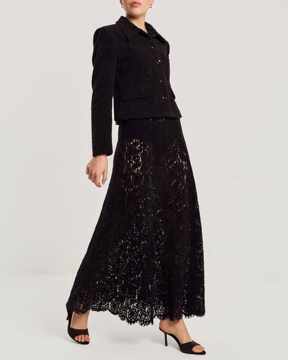Lace Velvet Skirt Black | Skjørt | Smuk
