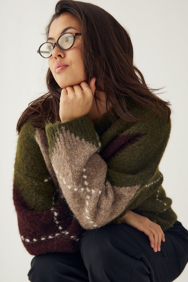 Lai Knit Avocado Green Mix | Genser | Smuk