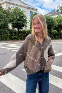 Laiana Knit Cardigan Ash Brown Mix