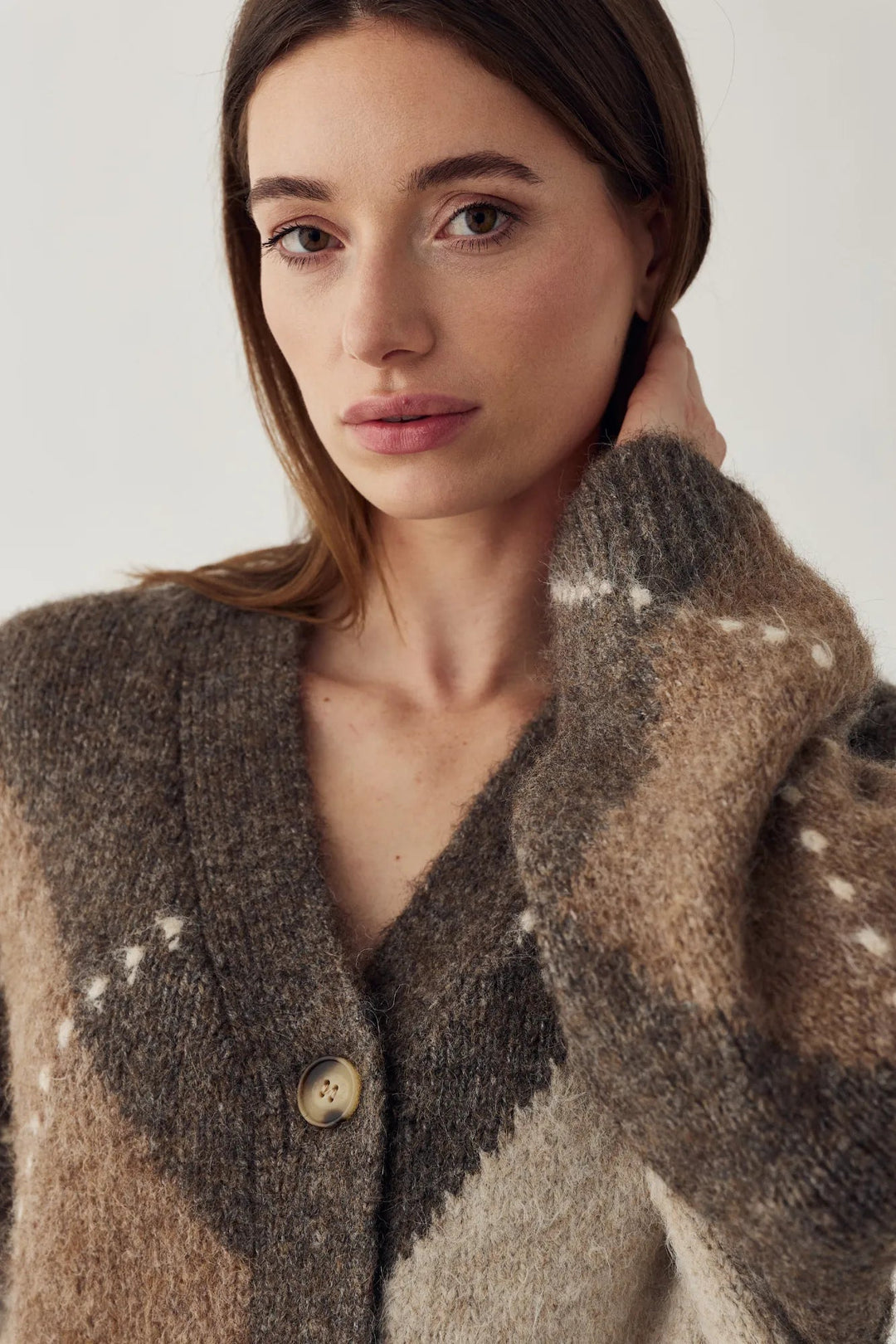Laiana Knit Cardigan Ash Brown Mix | Genser | Smuk