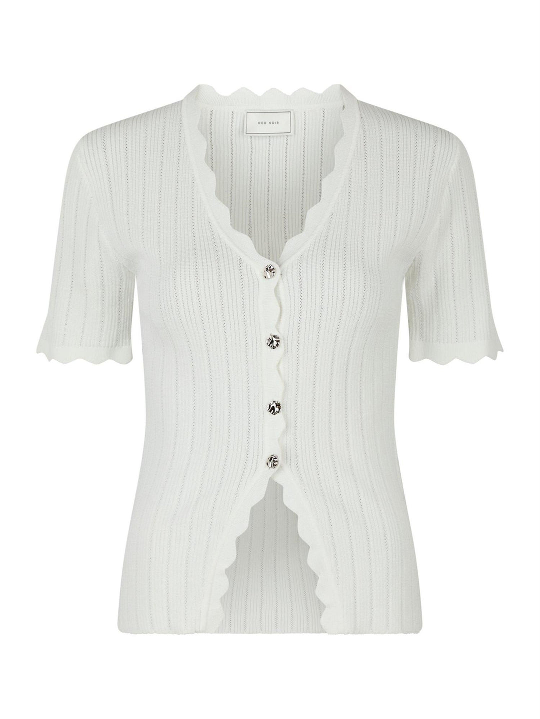 Larifa Stitch Knit Tee White | Genser | Smuk - Dameklær på nett