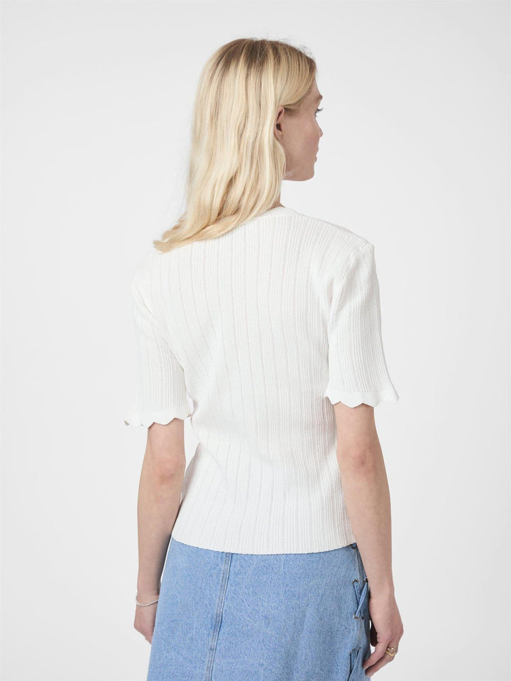 Larifa Stitch Knit Tee White | Genser | Smuk - Dameklær på nett