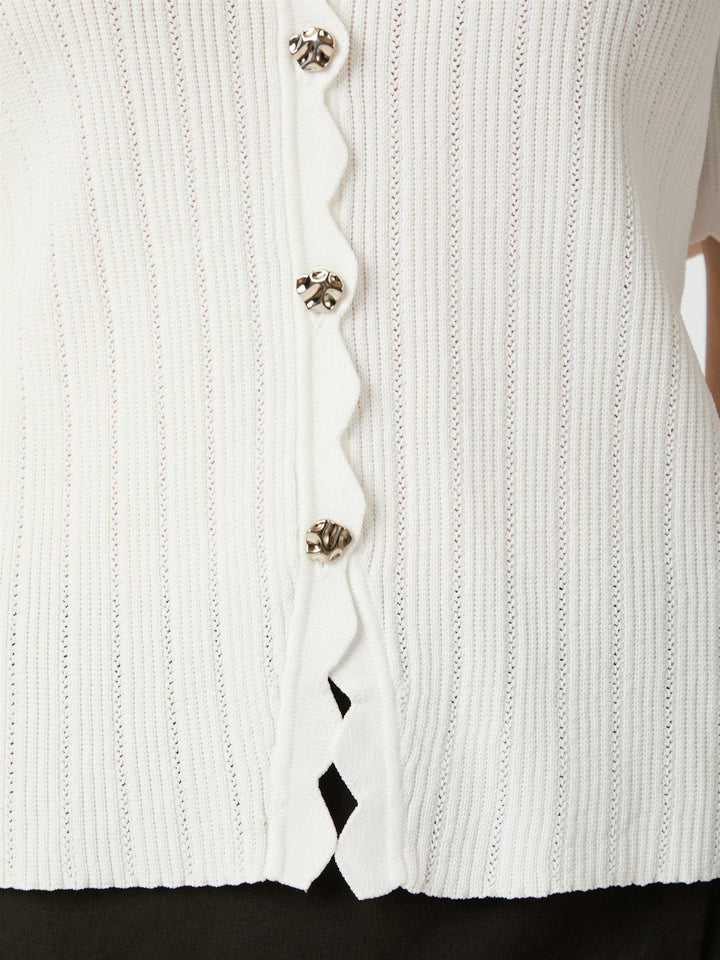 Larifa Stitch Knit Tee White | Genser | Smuk - Dameklær på nett