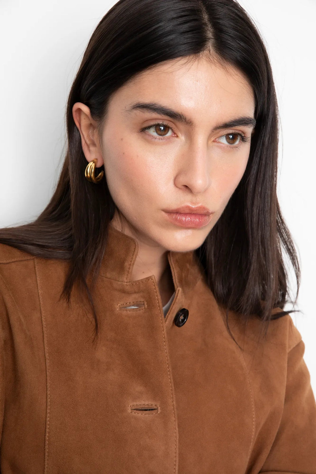 Lauren Leather Jacket Camel Suede | Yttertøy | Smuk