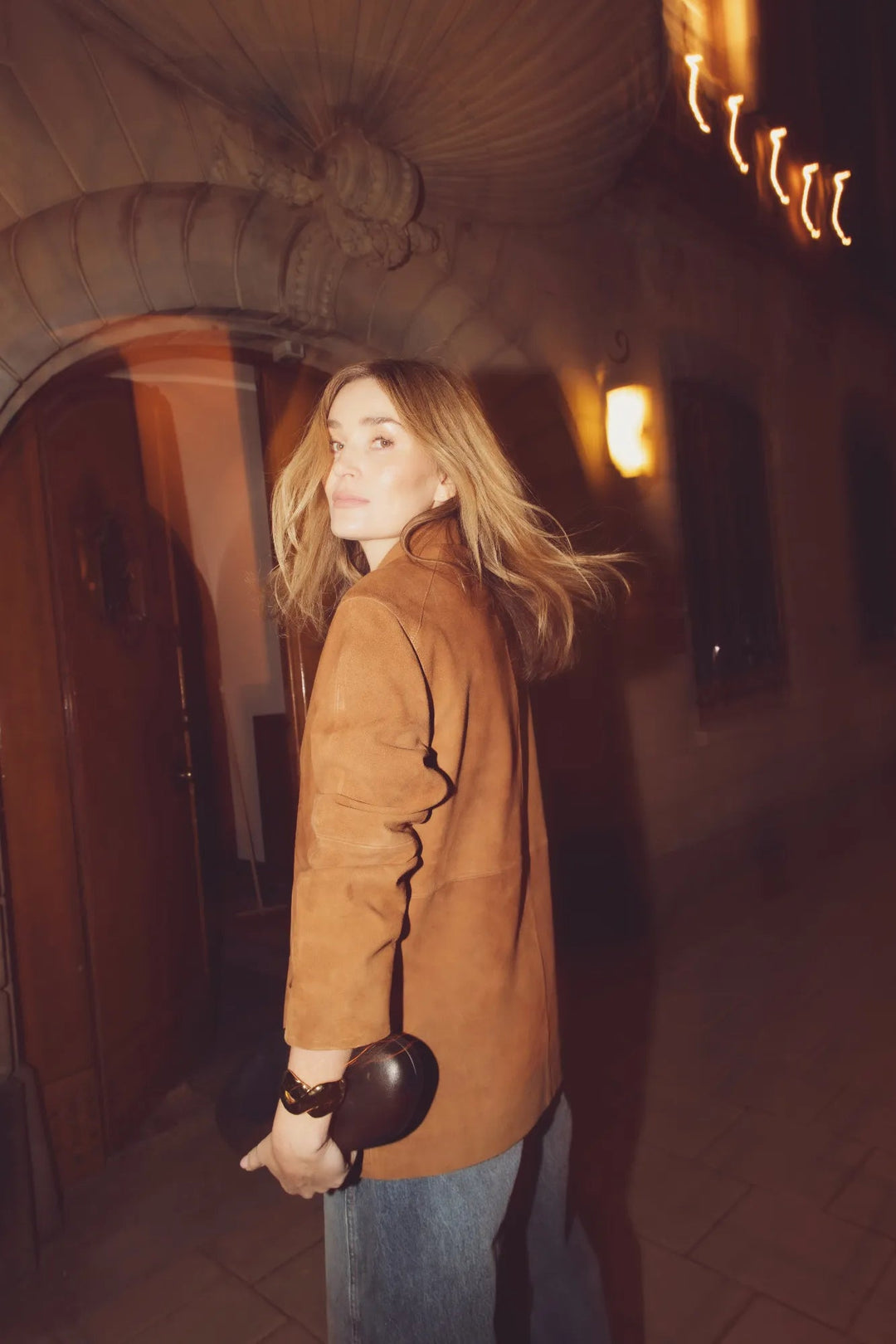Lauren Leather Jacket Camel Suede | Yttertøy | Smuk